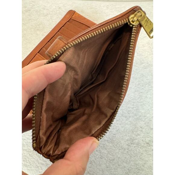 Fossil Derrick Executive Wallet Brown Cow Hide Leather Bifold - Picture 7 of 12